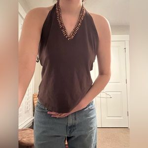 Brown Halter Top